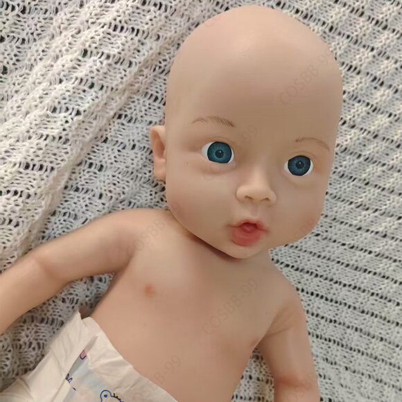 45cm Cute Reborn Newborn 3kg Full Body Platinum Silicone Reborn Baby Girl Dolls - Picture 3 of 12